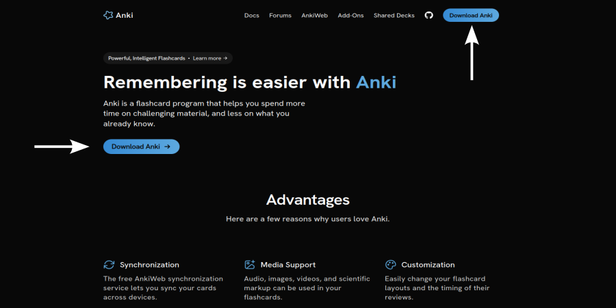 Anki Website